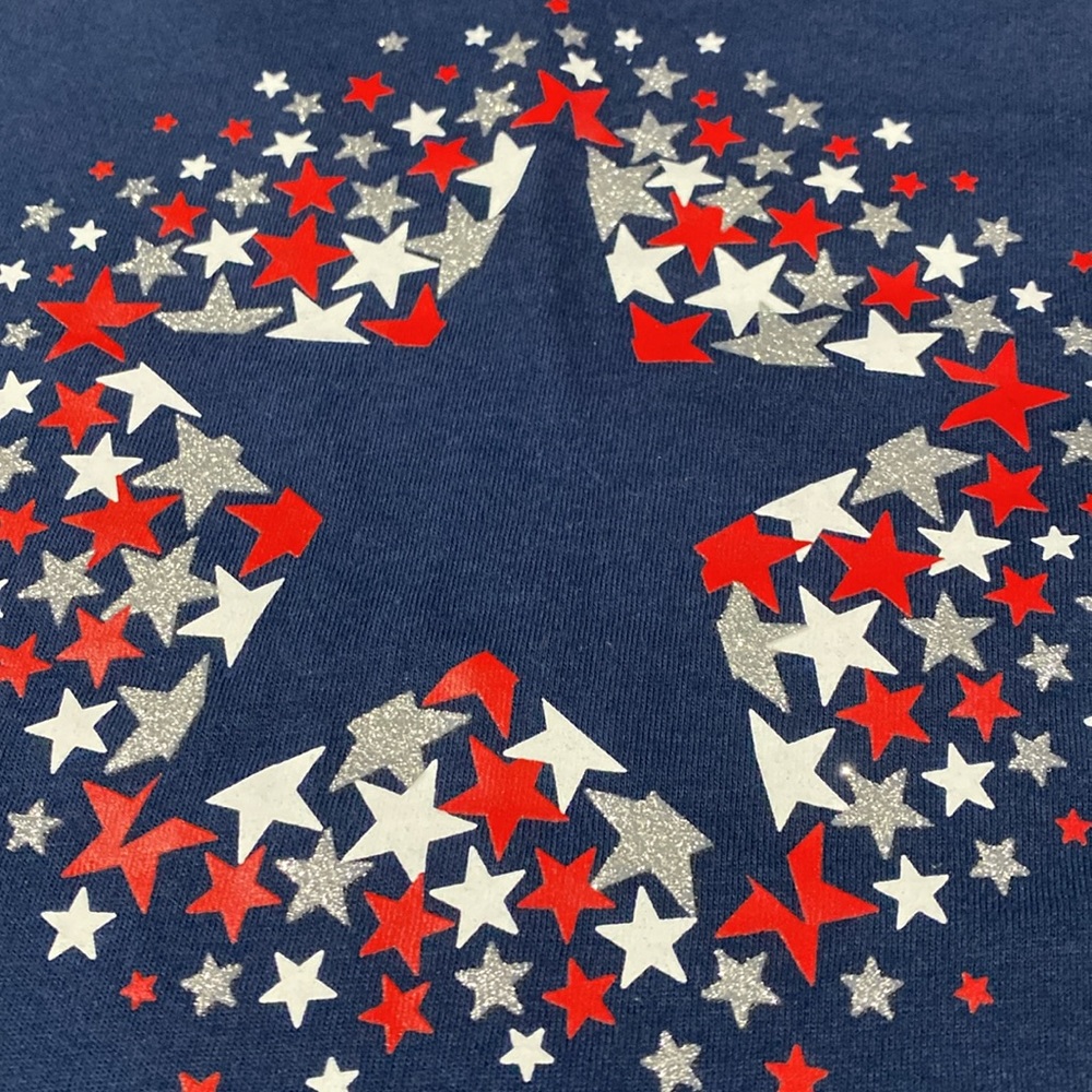 NWOT Navy tank top with red, white, and silver stars clearance sale - Picture 2 of 4